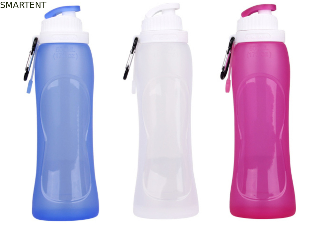 Μπλε Workout αθλητικό μπουκάλι σιλικόνης μπουκαλιών νερό 500ML πτυσσόμενο προμηθευτής