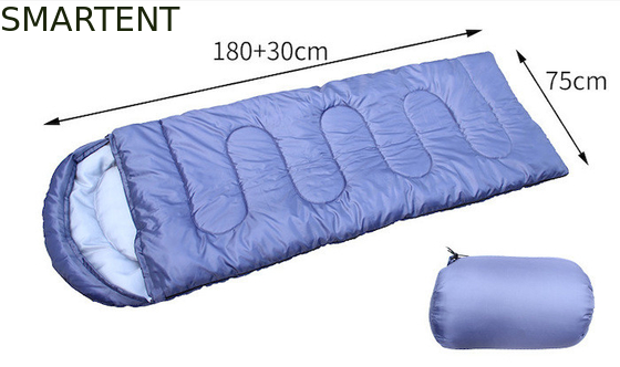 Προσαρμοσμένα 210 * 75CM Μπλε Αδιάβροχα 190T Πολυέστερ Εξωτερικά όρη υπνόσακοι για κρύο καιρό προμηθευτής