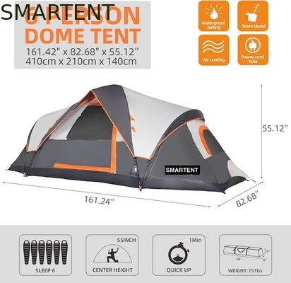 410*210*140CM Γκρι Πολυεστέρα 6 Σεζόν Pop Up Τέντα Κατασκηνώσεως Με Αδιάβροχο Πατώμα / Δακτυλικά Δίκτυα προμηθευτής