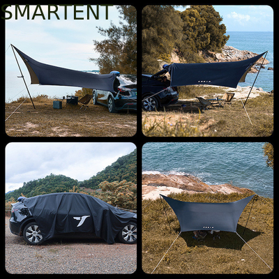 530*390CM Μαύρο 420D Ripstop Polyester Tesla Καμπινγκ Τέντα Ελαφρύ βάρος Καταφύγιο Αυτοκινήτου Rainfly πλευρική προβολέα για το μοντέλο Y&amp;3 προμηθευτής