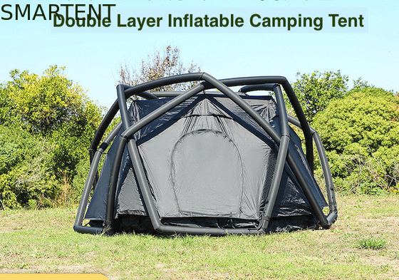 300*270*170 CM Μαύρο Αδιάβροχο 210T Deluxe Inflatable Double Layer Queen Tent με φουσκωτή πισίνα και υπεριώδη προστασία προμηθευτής