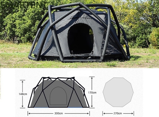 300*270*170 CM Μαύρο Αδιάβροχο 210T Deluxe Inflatable Double Layer Queen Tent με φουσκωτή πισίνα και υπεριώδη προστασία προμηθευτής