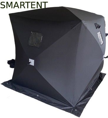 Αγορά 147X147X165CM Μαύρη σκηνή εξωτερικής εργασίας υαλοπλαστική υδραυλική επικαλυμμένη πολυεστέρας 150D ένα άτομο Flip Over Ice Shelter διαδικτυακή κατασκευή