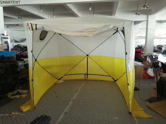 235*235*200MM Εξωτερικό καταφύγιο ψαρέματος ΠΥ Επικάλυψη 200D Πολυεστέρας Οξφόρδης Φυτοπετρώματος Διχρωματική σκηνή κατασκήνωσης προμηθευτής