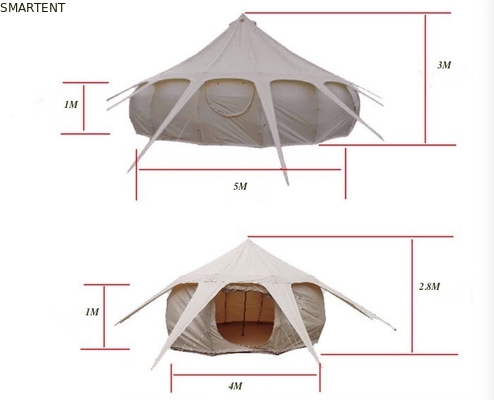 300*300*200CM 5M 280GSM Beige Υδροφθαλμικά επικαλυμμένο βαμβάκι Lotus Design Glamping Εξωτερική σκηνή κατασκήνωσης προμηθευτής