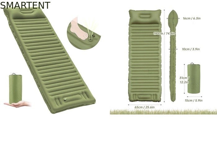 Φορητό υπαίθριο διογκώσιμο νάυλον TPU ποδιών κρεβατιών αέρα στρατοπέδευσης μαξιλάρι NAP αντλιών 40D προμηθευτής