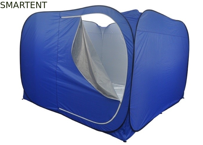 Εξωτερικές σκηνές κατασκήνωσης 300*300*200CM Γρήγορα ανοιχτές αυτόματες ασημένιες επιχρισμένες 190T Πολυέστερ Μπλε Pop Up Relief σκηνές προμηθευτής