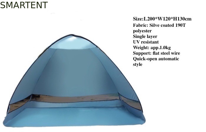 Εξωτερική αυτόματη σκηνή κάμπινγκ 200 X 120 X 130CM 190T προμηθευτής