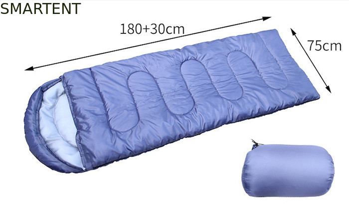 Προσαρμοσμένα 210 * 75CM Μπλε Αδιάβροχα 190T Πολυέστερ Εξωτερικά όρη υπνόσακοι για κρύο καιρό προμηθευτής